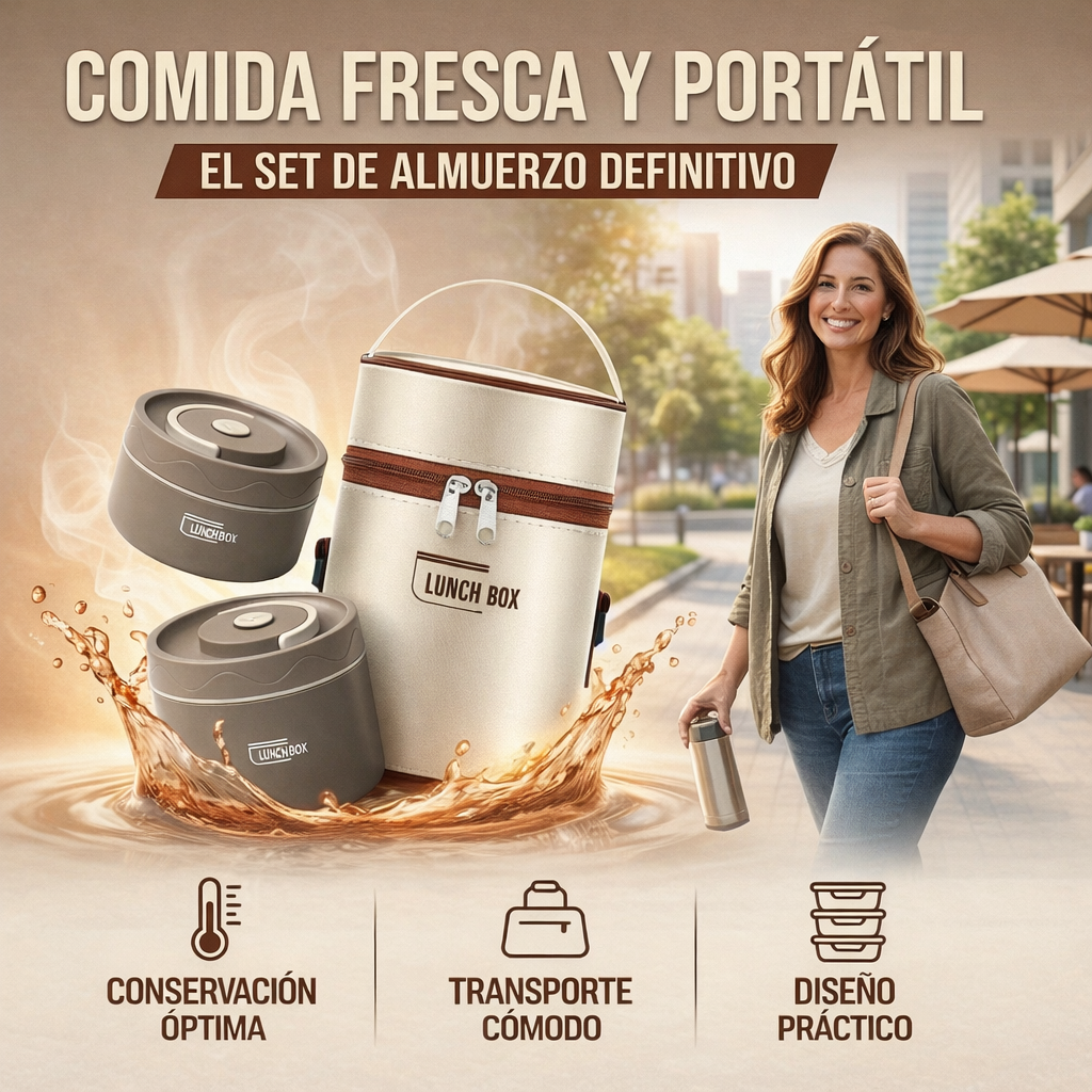 Set Lonchera Termica 2pcs Premiun