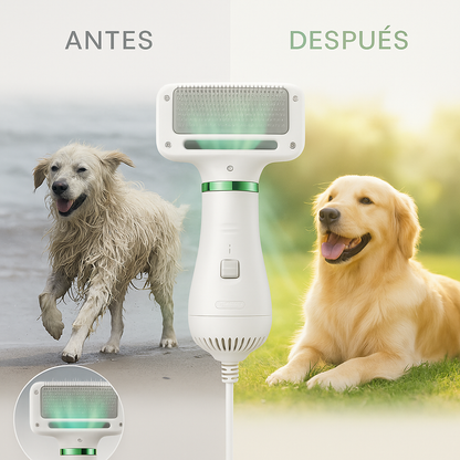 Secador Cepillo para Mascotas 2 en 1