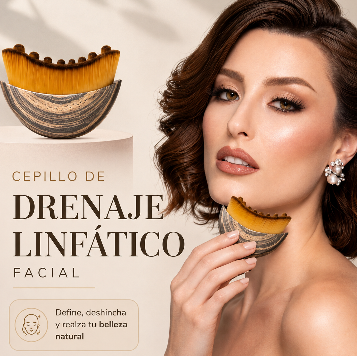 Cepillo drenaje linfático facial
