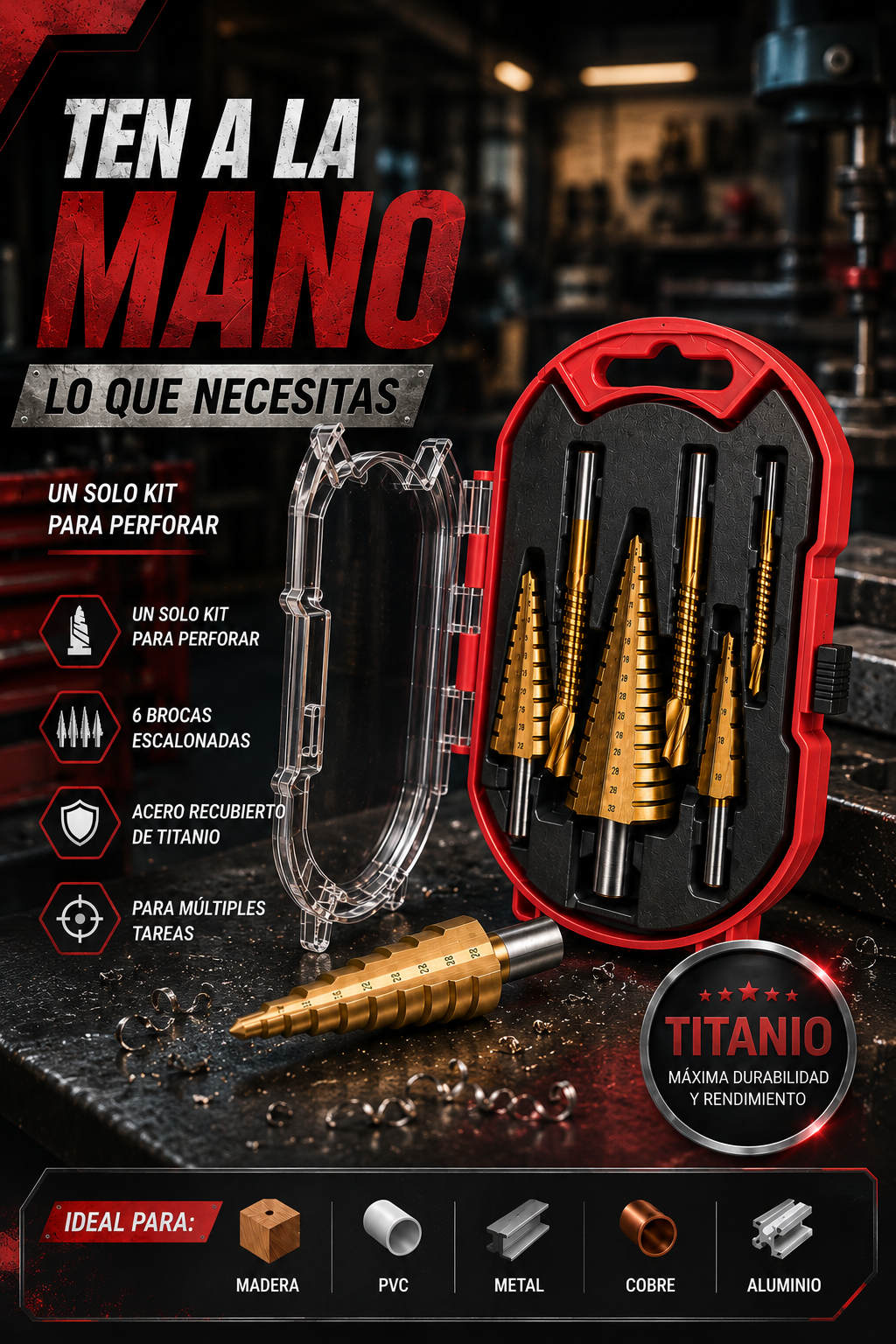 Titán Pro-Brocas Sierras Escalonadas set(6pcs)
