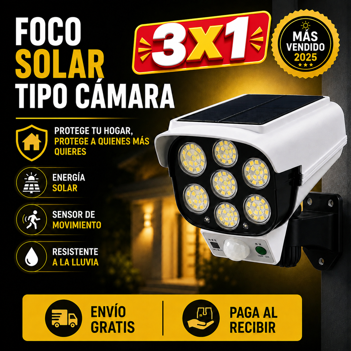 GuardianLight™- Foco solar tipo camara