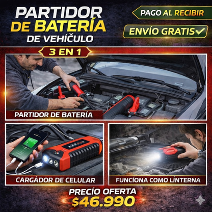 Partidor Auto Power Bank rojo 68.800mAh