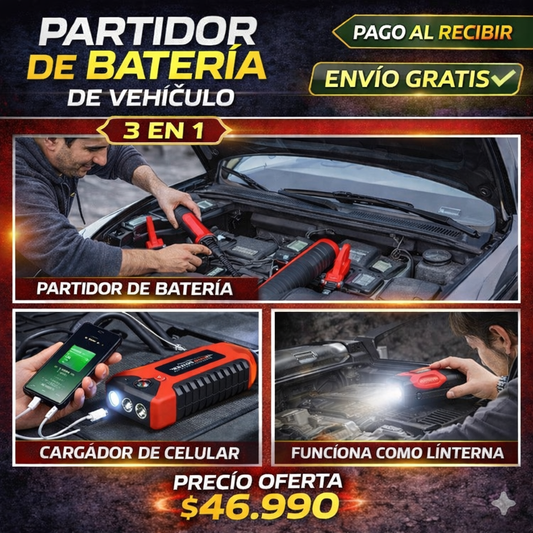 Partidor Auto Power Bank rojo 68.800mAh