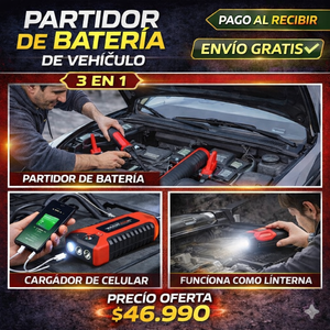 Partidor Auto Power Bank rojo 68.800mAh