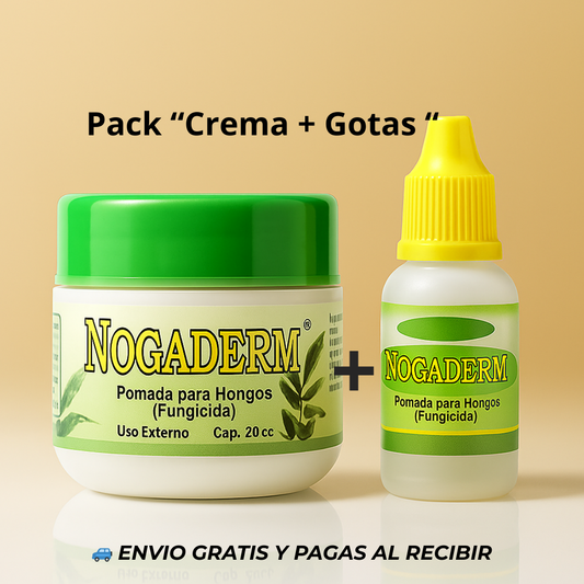 Pack (Gotas + Crema) NOGADERM  para hongos de pies